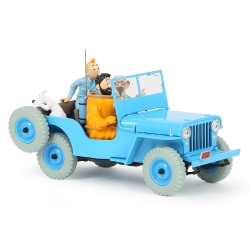 Voiture de collection Tintin, la jeep bleue CJ2A Objectif Lune Nº04 1/24 (2020)