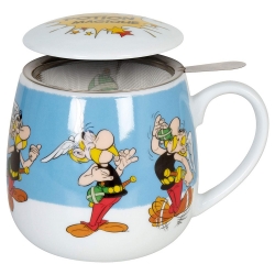 Könitz porcelain tea mug with strainer Astérix and Obélix (Magic potion)