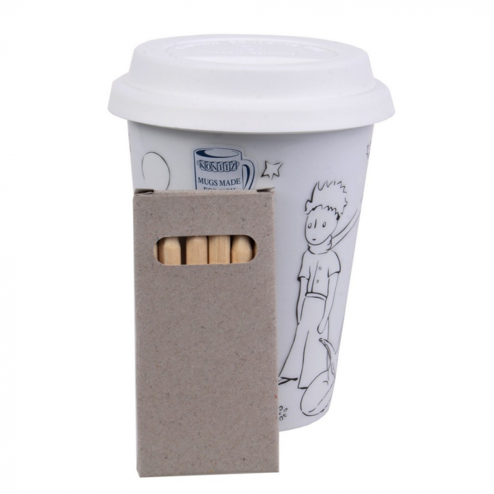 Taza mug de café para llevar y colorear Könitz El Principito