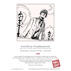 Sérigraphie Corto Maltese, Portrait de Corto la nuit (30x30cm)