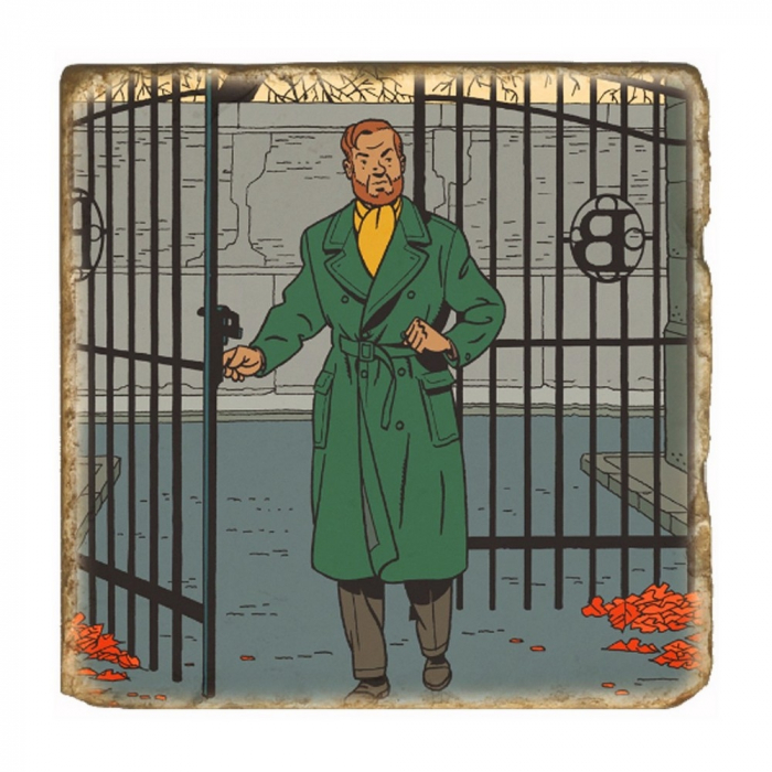 Plaque de marbre collection Blake et Mortimer Le Cri du Moloch 20x20cm