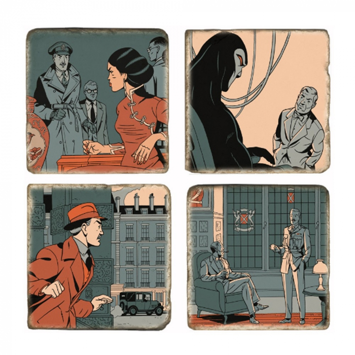 Collectible marbles signs Blake and Mortimer Scream of Moloch (10x10cm)