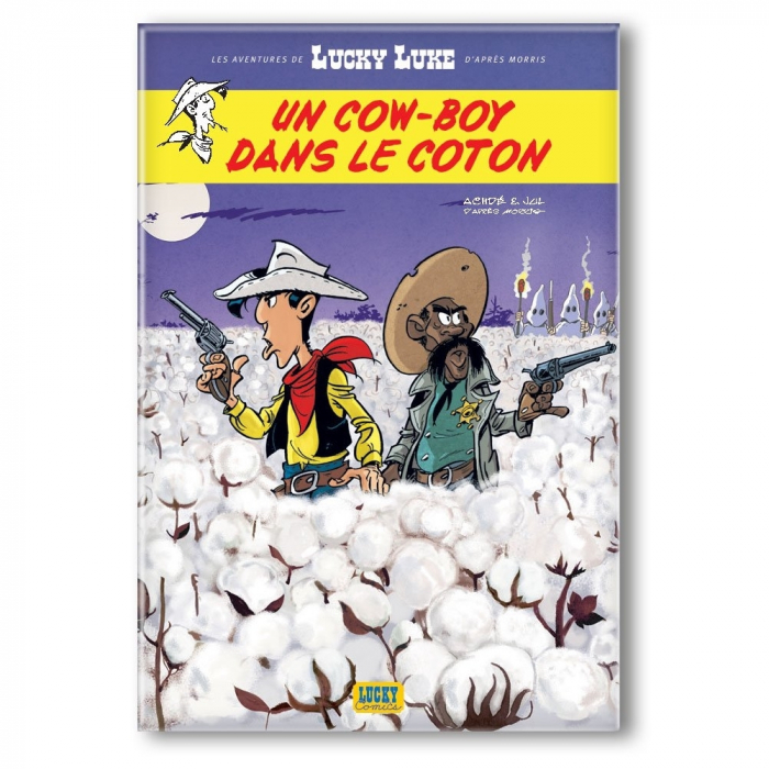 Imán decorativo Lucky Luke, Un cowboy en el algodón (55x79mm)