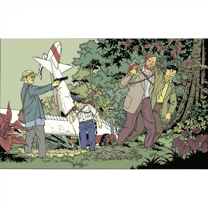 Postal de Blake y Mortimer: el accidente de avión (15x10cm)