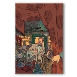 Decorative magnet Blake and Mortimer, in the antique store (55x79mm)