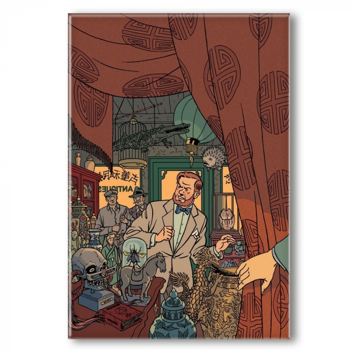 Aimant magnet décoratif Blake et Mortimer, le magasin d'antiquités (55x79mm)