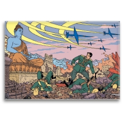 Decorative magnet Blake and Mortimer, chaos under the eye of Buddha (79x55mm)