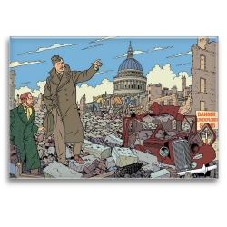 Decorative magnet Blake and Mortimer, ruined city (79x55mm)