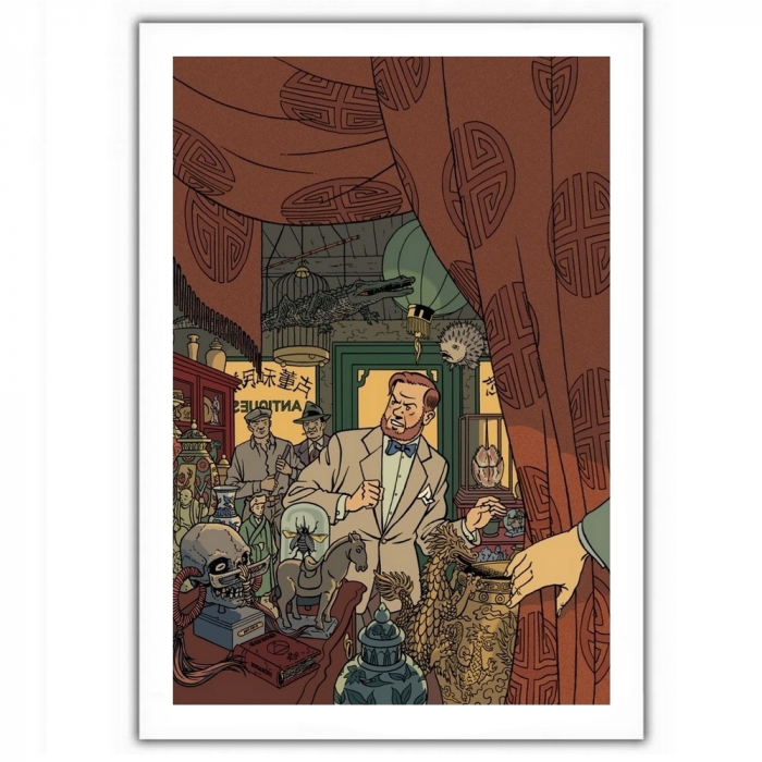 Poster offset Blake and Mortimer, in the antique store (28x35,5cm)
