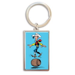Porte-clés de collection Lucky Luke, balancing in a barrel (3x5cm)