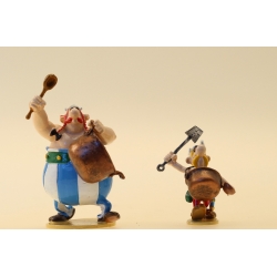 Figura de colección Pixi Asterix y Obelix con la batería de ollas 2358 (2021)