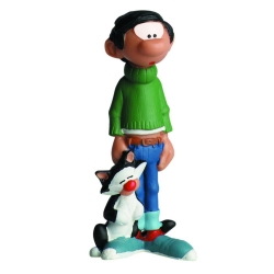 Figurine collection Plastoy Gaston Lagaffe avec son chat 62106 (2020)