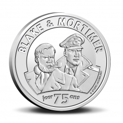 Pièce commémorative 5 € Belgique Blake et Mortimer 75 ans Relief BU (2021)