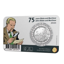 Moneda conmemorativa 5 € Bélgica Blake y Mortimer 75 años Color BU (2021)