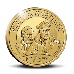 Pièce commémorative 25 € Belgique Blake et Mortimer 75 ans Or 999/1000 (2021)