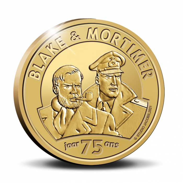 Commemorative coin 25 € Belgium Blake and Mortimer 75 Years Gold 999/1000 2021 