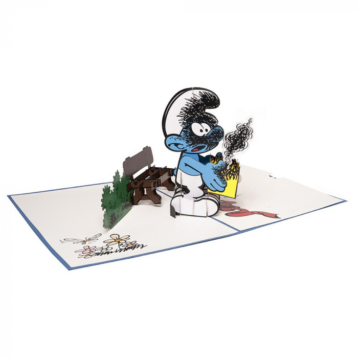 Carte de vœux Pop-Up Hartensteler Les Schtroumpfs, Schtroumpf Farceur (15x20cm)