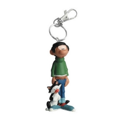 Porte-clés figurine Plastoy Gaston Lagaffe et son chat 62143 (2021)