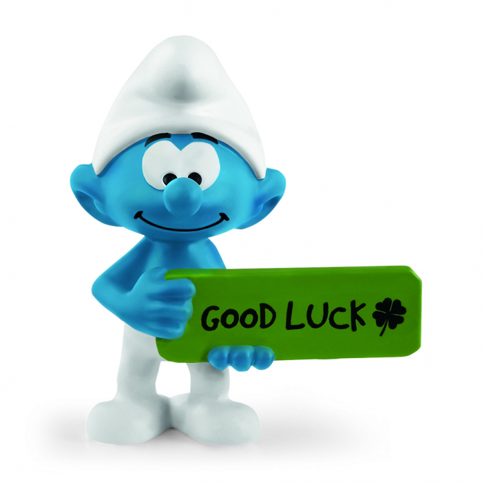The Smurfs Schleich® Figure - The Smurf with his sign Good Luck (20829)