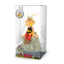Collectible Figurine Moneybox Plastoy Astérix sitting on a rock 80039 (2014)