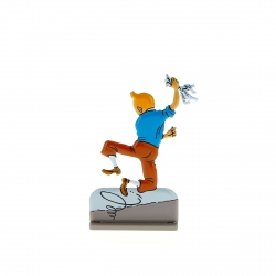 Figura metálica de colección Tintín saltando de alegría Moulinsart 29211 (2011)