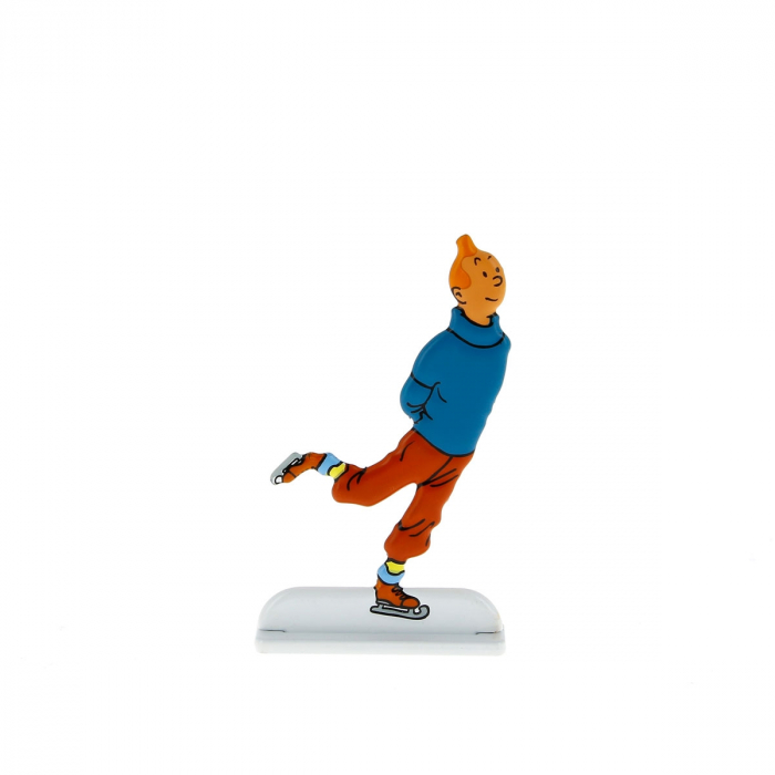 Figura metálica de colección Tintín práctica patinaje sobre hielo 29232 (2013)