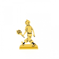 Collectible metal figure Tintin holding flowers 29226 (2012)
