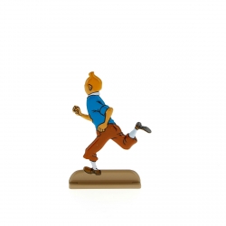 Figurine en métal de collection Tintin court avec joie 29218 (2011)