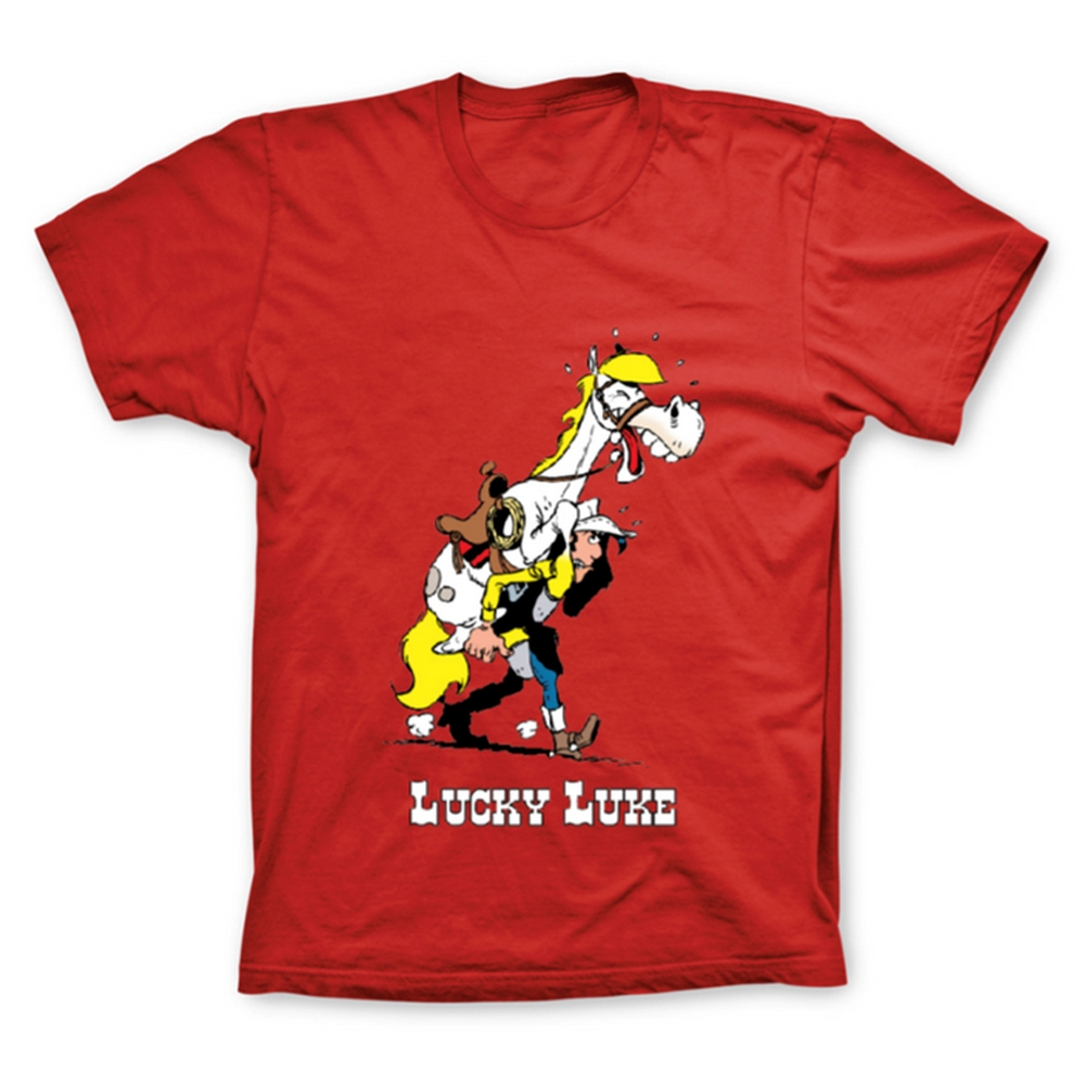 T-shirt Lucky Luke carrying Jolly Jumper (Red) | eBay
