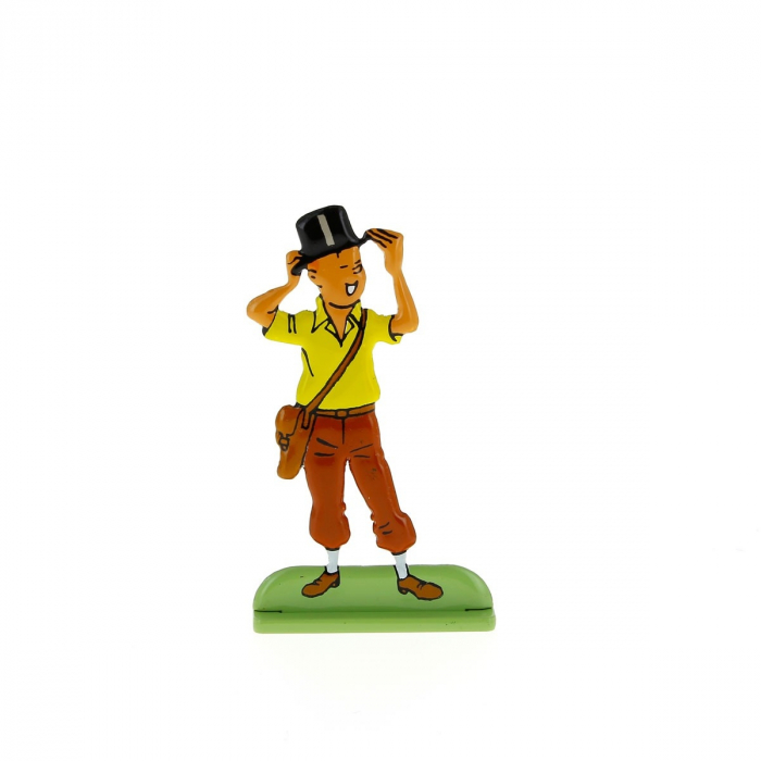 Figurine en métal de collection Tintin portant un chapeau 29213 (2010)