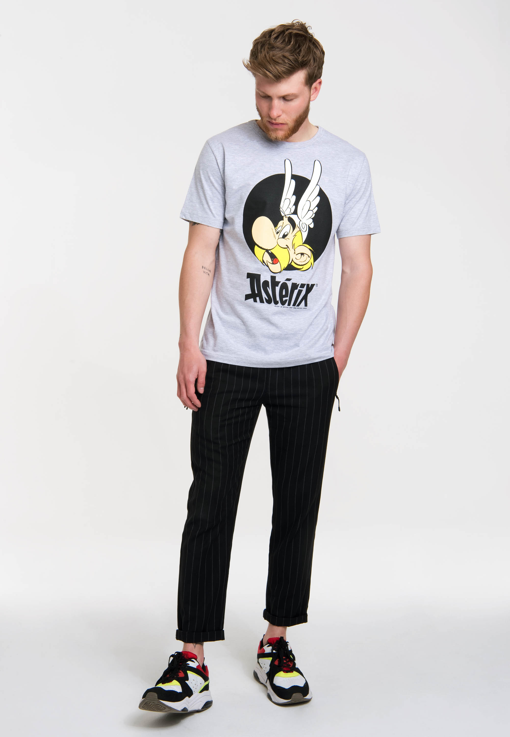 T-shirt 100% cotton Gray) Portrait Asterix Logoshirt® eBay (Heather 