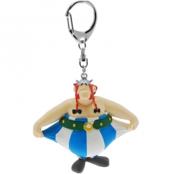 Porte-clés figurine Plastoy Astérix Obélix tenant son pantalon 60388 (2015)