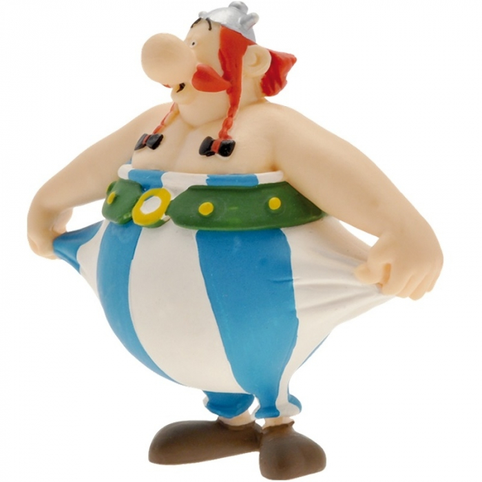 Figurine de collection Plastoy Astérix Obélix tenant son pantalon 60559 (2016)