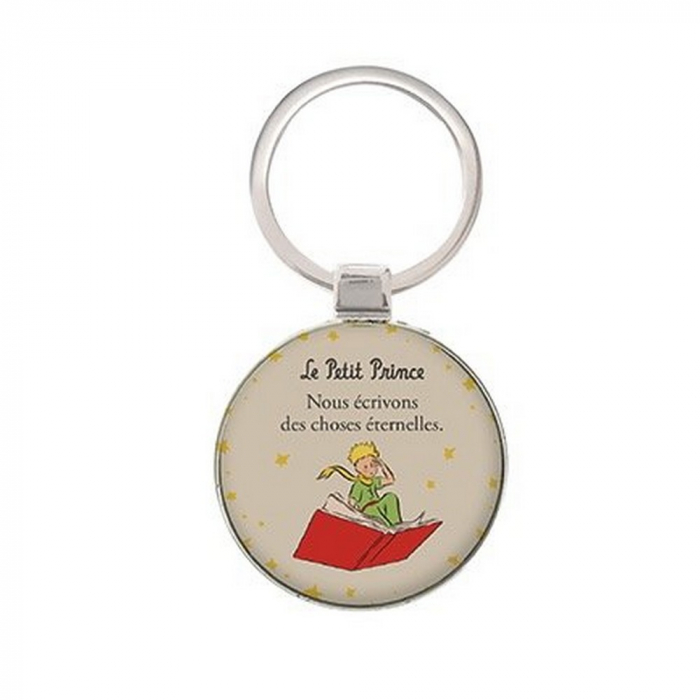 Porte-clés rond en métal de collection Le Petit Prince (Nous écrivons)