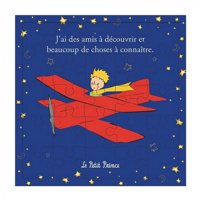 Puzzle enfant 25 pièces Kiub Le Petit Prince en avion (17,5x17,5cm)
