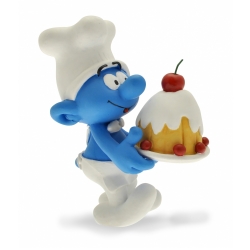 Figura de colección Plastoy El Pitufo cocinero con la tarta 00166 (2015)