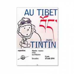Affiche Au Tibet avec Tintin de l'exposition de Bruxelles 1994 24024 (50x70cm)