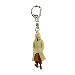 Porte-clés figurine Tintin marchant trench 5,5cm Moulinsart 42497 (2012)