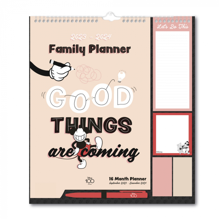2023 - 2024 Mickey Mouse A5 Weekly Spiral Planner Agenda Schedule