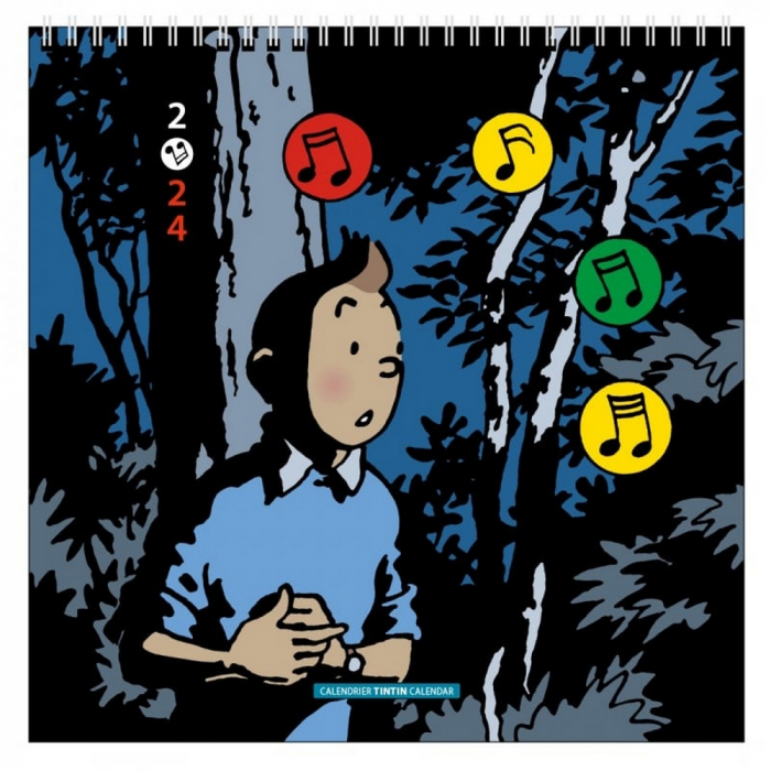 Calendrier mural 2024 Tintin et la musique 30x30cm (24463)