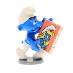 Collectible Figure Pixi The Smurf holding a Smurfette frame 6416 (2016)