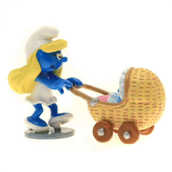 Figurine de collection Pixi La Schtroumpfette avec son landeau 6420 (2016)