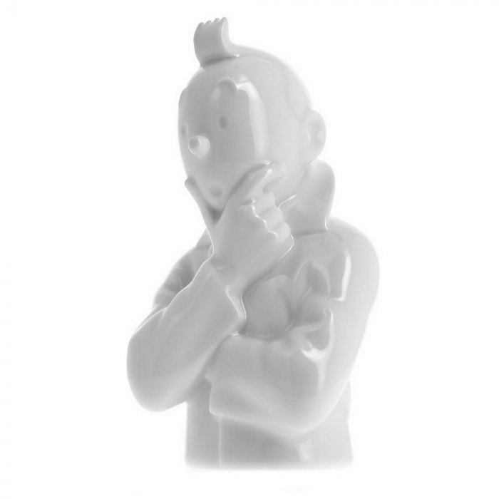 Busto de porcelana "Tintín pensativo" Moulinsart Brillante 24cm - 44211 (2013)