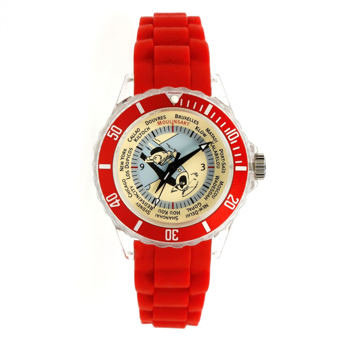 Reloj de pulsera con correa en silicona Tintín de viaje 82414 (2012)