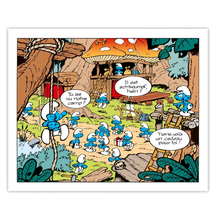 Framed Canvas The Smurfs Base Editions du Grand Vingtième (50x40cm)