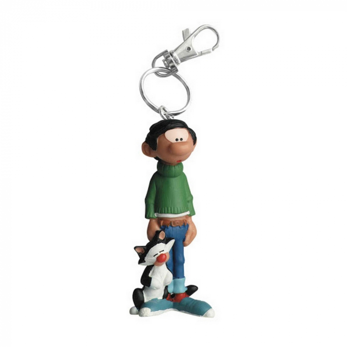 Keychain figure Plastoy LGaston Lagaffe and his cat 62143 (2021)