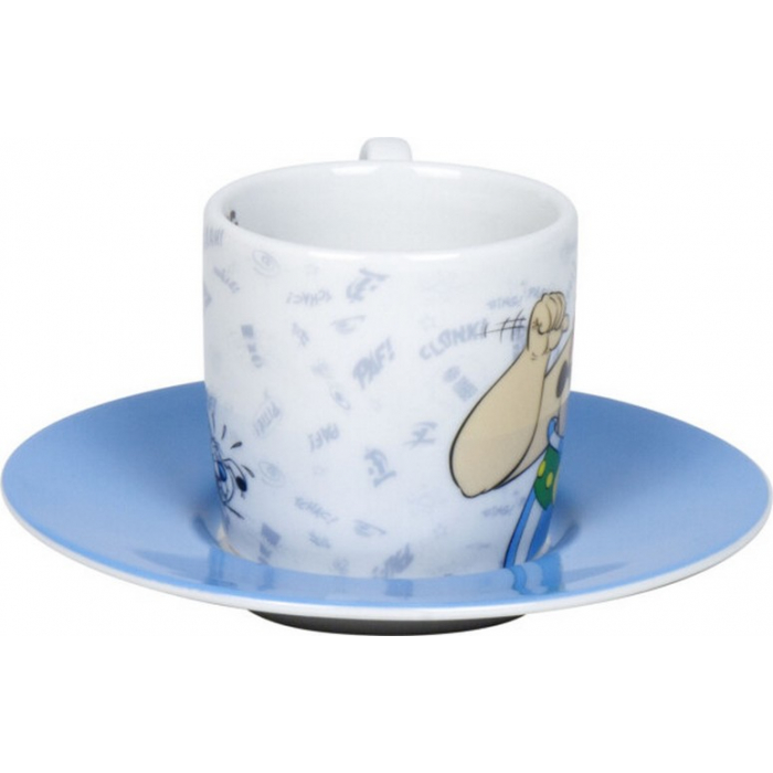 Tasse à Café Expresso Et Soucoupe Könitz Astérix - Motif Pantalon D'Obélix - Céramique Multicolore