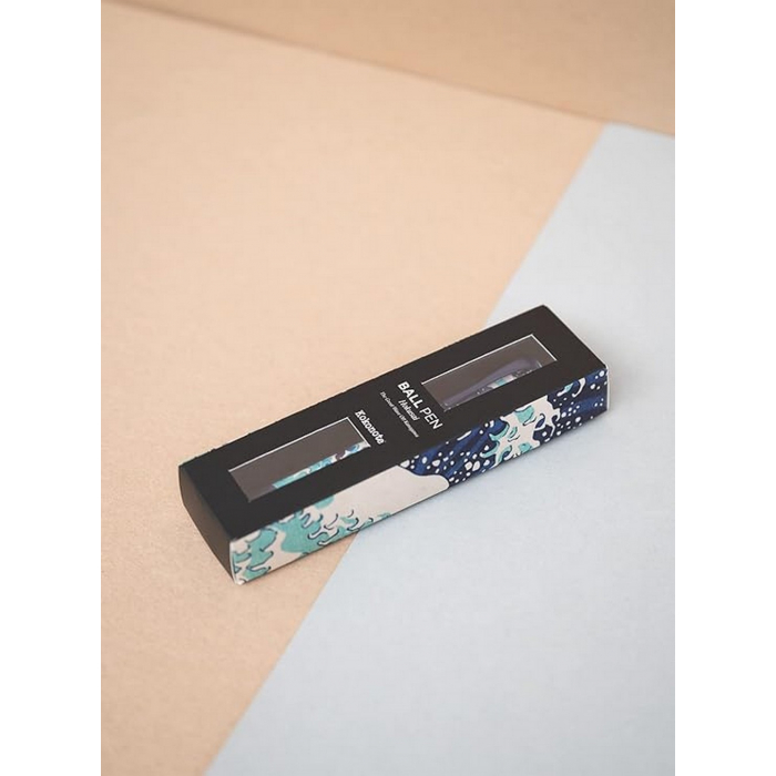 Grupo Erik Hokusai The Great Wave Ballpoint Pen – Black Ink, Gift Box, 13.5cm, The Great Wave Off Kanagawa Design