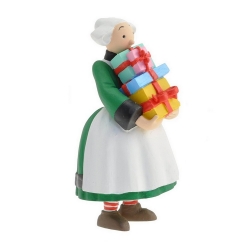 Figurine de collection Plastoy Bécassine tenant une pile de cadeaux 61019 (2014)