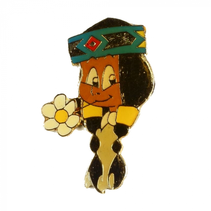 Pin's Yakari Rainbow (Arc-en-Ciel) Bust Golden Version (Casterman 92)